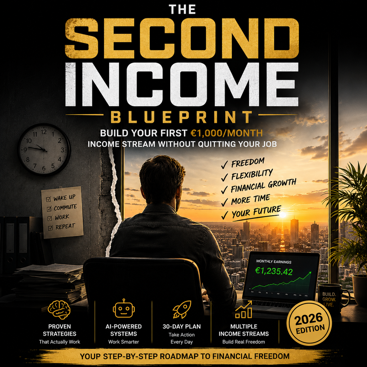 The Second Income Blueprint — Build Your First €1,000/Month (2026 Edition)
